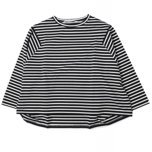 新品 COGTHEBIGSMOKE コグザビッグスモーク 24AW KAMILA WIDE SLEEVE T-SHIRT ワイドスリーブ ボーダーTシャツ 11101-182-1128-1 1 BLACK | 