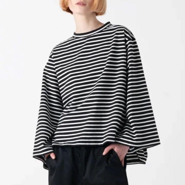 新品 COGTHEBIGSMOKE コグザビッグスモーク 24AW KAMILA WIDE SLEEVE T-SHIRT ワイドスリーブ ボーダーTシャツ 11101-182-1128-1 1 BLACK |  | 02
