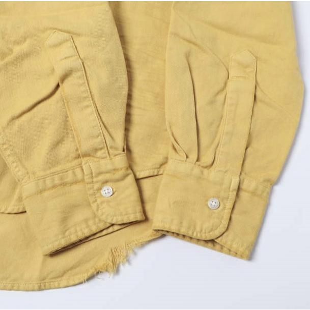 新品 Frank＆Eileen フランクアンドアイリーン EILEEN - ITALIAN COLOR DENIM ダメージ加工 スキッパーネック アイリーンシャツ XS YELLOW |  | 05