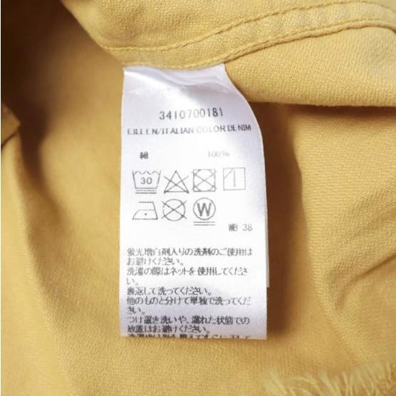 新品 Frank＆Eileen フランクアンドアイリーン EILEEN - ITALIAN COLOR DENIM ダメージ加工 スキッパーネック アイリーンシャツ XS YELLOW |  | 06