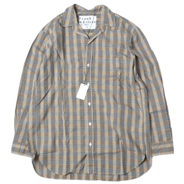 新品 Frank＆Eileen フランクアンドアイリーン JOEDY BTSP スキッパーネック チェックシャツ 3610700087 S BROWN 長袖 定価39,600円 | 
