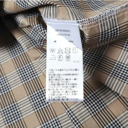 新品 Frank＆Eileen フランクアンドアイリーン JOEDY BTSP スキッパーネック チェックシャツ 3610700087 S BROWN 長袖 定価39,600円 |  | 06
