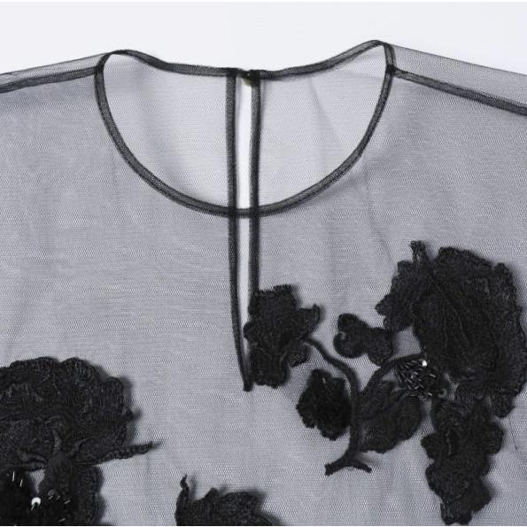 新品 MARGE マージ 24SS Tulle Embroidery P/O チュール フローラルエンブロイダリー プルオーバー 1007-0102-336 Free BLACK 定価63,800円 |  | 04