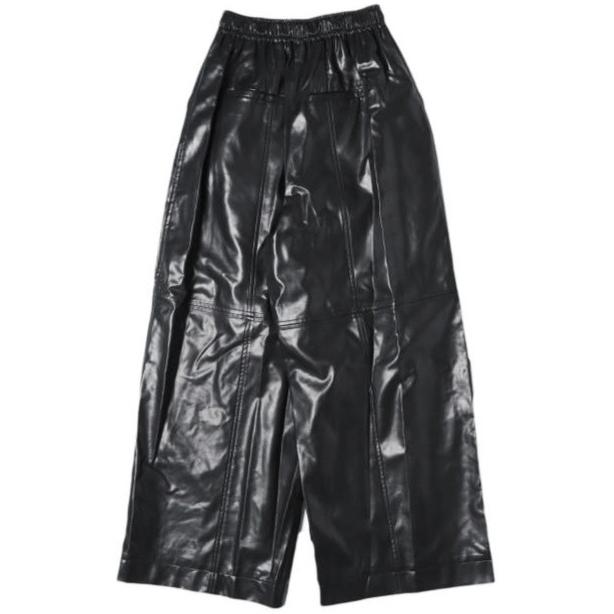 新品 PRANK PROJECT プランクプロジェクト 23AW Synthetic Leather Voluminous Wide Pants フェイクレザーボリュームワイドパンツ 34 BLACK |  | 01