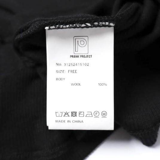 新品 PRANK PROJECT プランクプロジェクト 25AW Pure Merino Wool Turtleneck Top ピュアメリノウールタートルトップ 31252415102 BLACK |  | 09