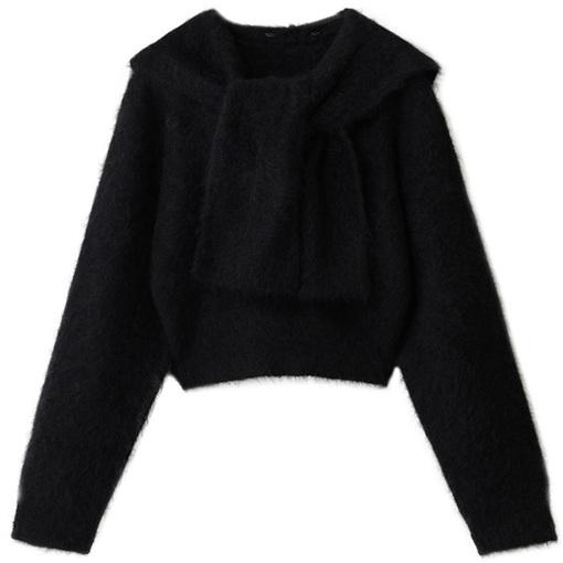 新品 PRANK PROJECT プランクプロジェクト 25AW Alpaca Blend 2-Way Hoodie アルパカブレンド2WAYフーディ 31252365612 Free BLACK ニット | 