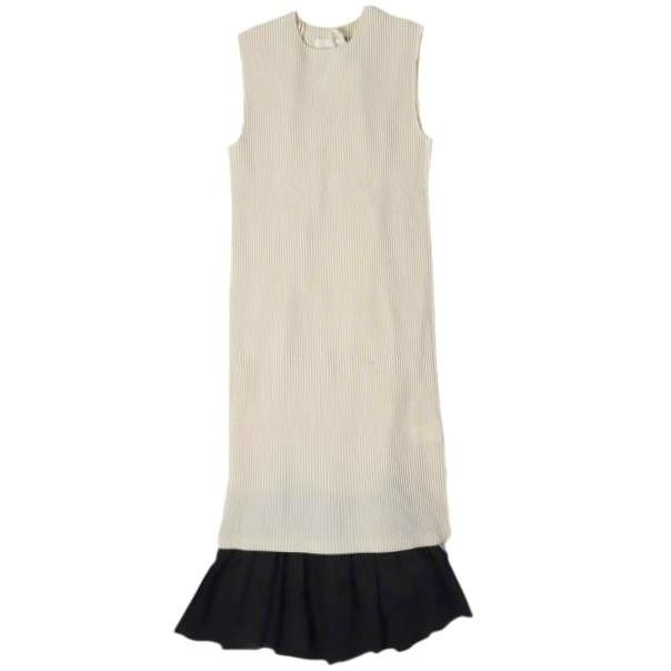 新品 PRANK PROJECT プランクプロジェクト 25AW Pleated Dress プリーツドレス 31252266201 IVORY ノースリーブ レイヤード ワンピース | 