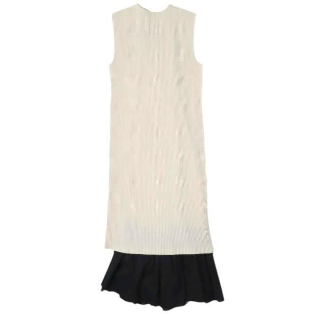 新品 PRANK PROJECT プランクプロジェクト 25AW Pleated Dress プリーツドレス 31252266201 IVORY ノースリーブ レイヤード ワンピース |  | 01