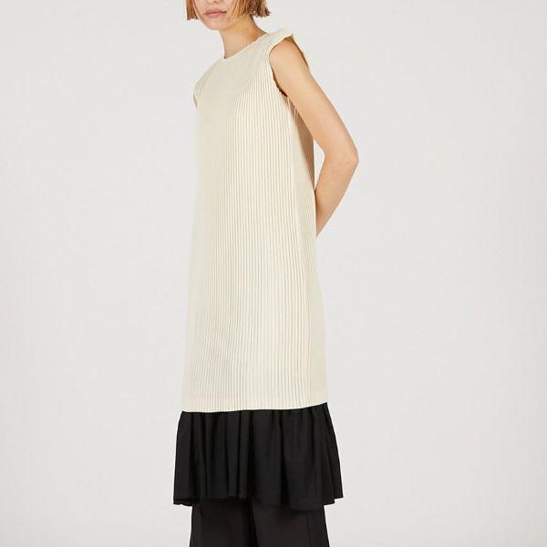 新品 PRANK PROJECT プランクプロジェクト 25AW Pleated Dress プリーツドレス 31252266201 IVORY ノースリーブ レイヤード ワンピース |  | 02