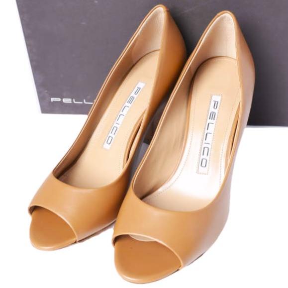 新品 PELLICO ペリーコ イタリア製 6005 MAIA 80 SA チャンキーヒール オープントゥパンプス 36(23cm) CAMEL 定価52,800円 8cmヒール | 