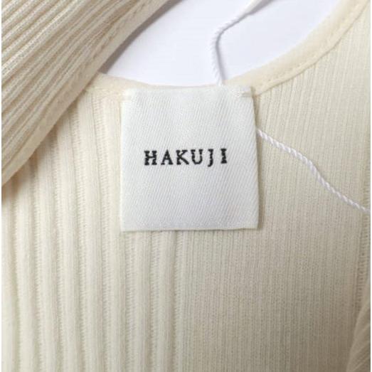新品 HAKUJI ハクジ 日本製 Random Rib LS PO コットンシルク Vネックロングスリーブカットソー H021946 Free IVORY 長袖 トップス g27225 |  | 03