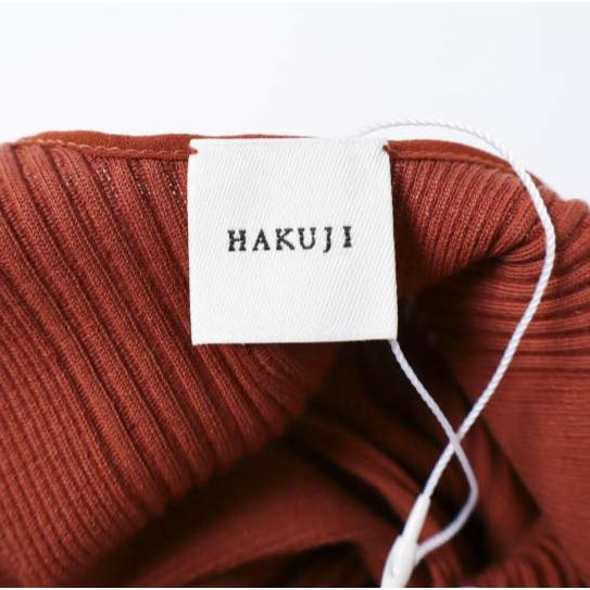新品 HAKUJI ハクジ 日本製 Random Rib LS PO コットンシルク Vネックロングスリーブカットソー H022093 Free BROWN 長袖 トップス g27228 |  | 03