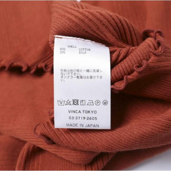 新品 HAKUJI ハクジ 日本製 Random Rib LS PO コットンシルク Vネックロングスリーブカットソー H022093 Free BROWN 長袖 トップス g27228 |  | 07