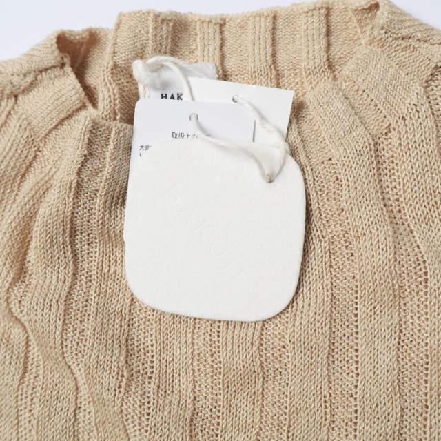 新品 HAKUJI ハクジ リネンレーヨンリブトップス H532172 Free LIGHT BEIGE セーター ノースリーブニット トップス g27231 |  | 02