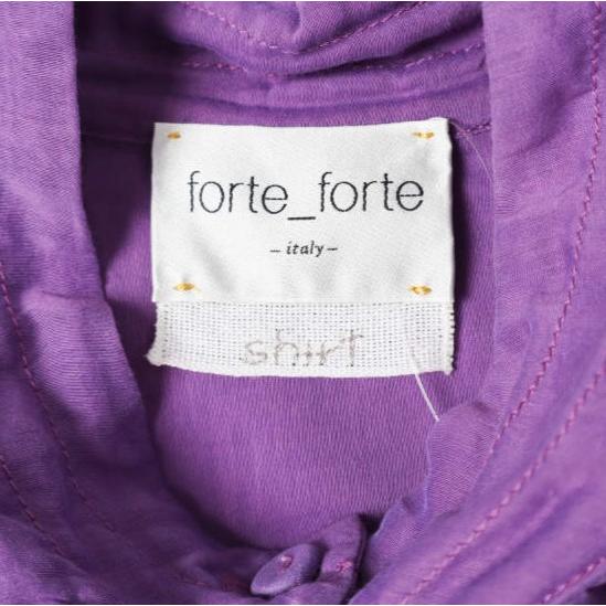 新品 forte_forte フォルテ フォルテ 12110 コットンシルク ボヘミアンシャツ 871-11819 1(M) PURPLE 定価75,900円 ギャザー ブラウス |  | 03