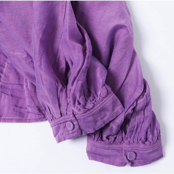 新品 forte_forte フォルテ フォルテ 12110 コットンシルク ボヘミアンシャツ 871-11819 1(M) PURPLE 定価75,900円 ギャザー ブラウス |  | 05