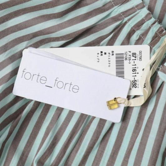 新品 forte_forte フォルテ フォルテ ストライプタフタスカート 12106 my skirt 871-11611 0(S) GREEN/BROWN 定価86,900円 フレア |  | 02