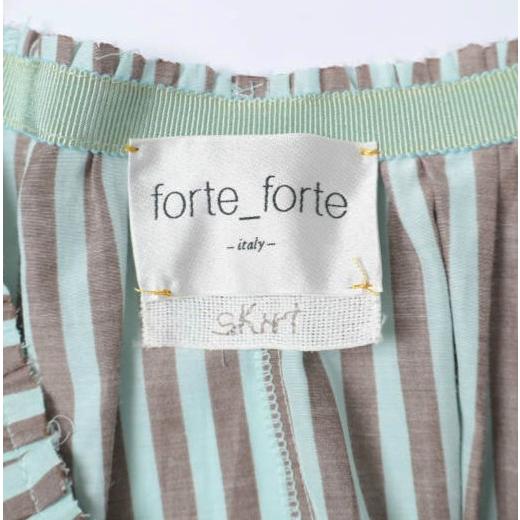 新品 forte_forte フォルテ フォルテ ストライプタフタスカート 12106 my skirt 871-11611 0(S) GREEN/BROWN 定価86,900円 フレア |  | 03
