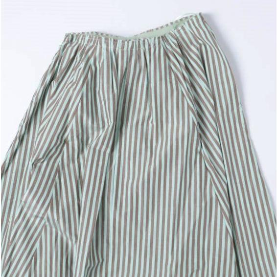 新品 forte_forte フォルテ フォルテ ストライプタフタスカート 12106 my skirt 871-11611 0(S) GREEN/BROWN 定価86,900円 フレア |  | 05