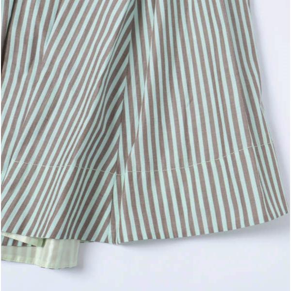 新品 forte_forte フォルテ フォルテ ストライプタフタスカート 12106 my skirt 871-11611 0(S) GREEN/BROWN 定価86,900円 フレア |  | 06