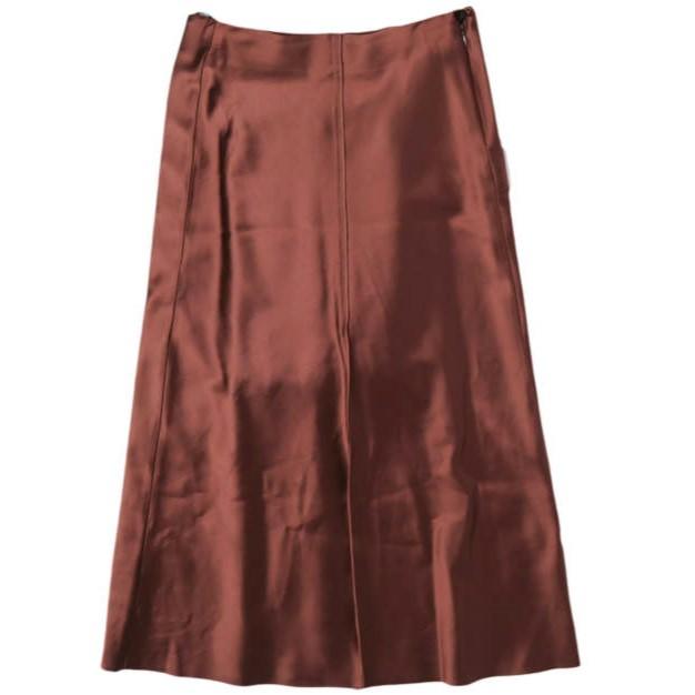 新品 forte_forte フォルテ フォルテ イタリア製 ストレッチサテン ミディスカート 10640 my skirt 871-81600 1(M) Chocolate 定価75,900円 | 
