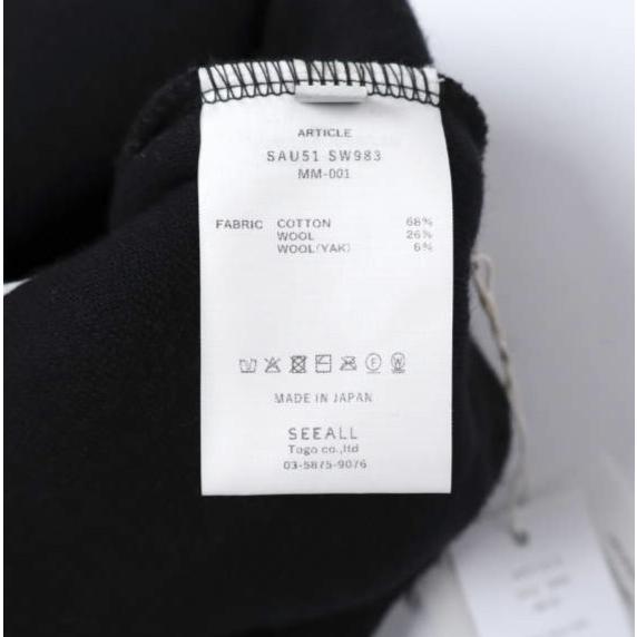 新品 SEEALL シーオール 25AW SWEAT BUGGY PANTS ヤクウール バギースウェットパンツ SAU51 SW983 MM-001 １ BLACK 定価46,200円 イージー |  | 07