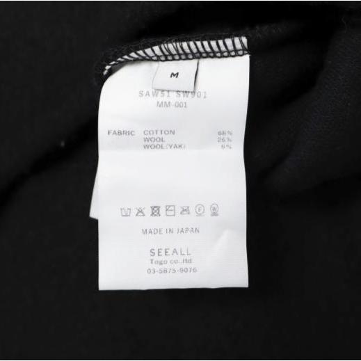 新品 SEEALL シーオール 25AW 日本製 SLIT SLEEVE SWEAT ヤクウール スリットスリーブスウェット SAW51 SW901 MM-001 M BLACK 定価40,700円 |  | 07