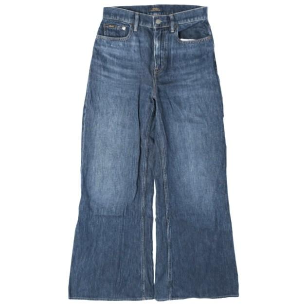 POLO RALPH LAUREN ポロ・ラルフローレン ハイライズワイドレッグジーンズ 25 INDIGO 定価40,700円 ジップフライ デニムパンツ ボトムス | 