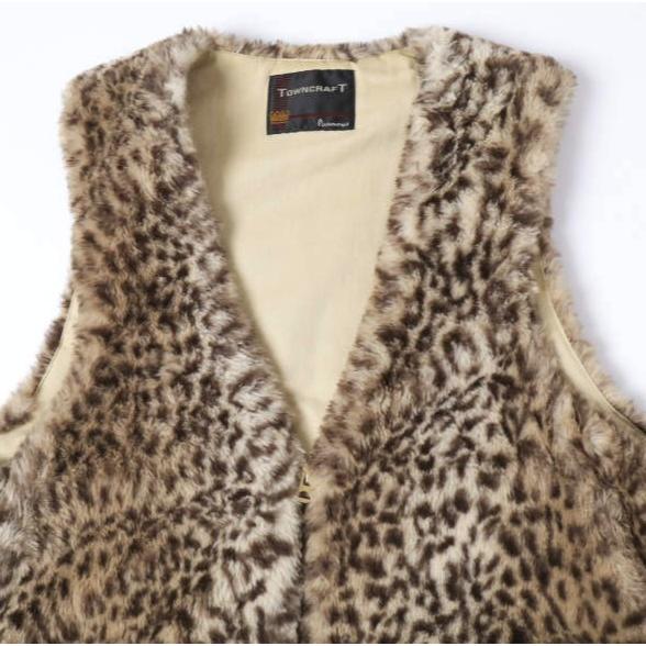 TOWNCRAFT x Ray BEAMS タウンクラフト レイビームス 別注 フェイクファーロングジレ レオパード 61-06-0070-049 LEOPARD ボア ベスト |  | 03