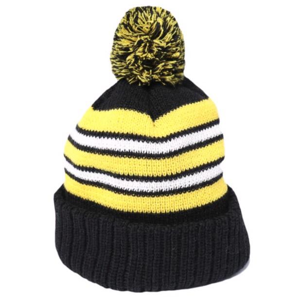 INFIELDER DESIGN x BEAMS BOY インフィールダーデザイン ビームスボーイ ボーダーポンポンニットキャップ BLACK/YELLOW ワッチキャップ |  | 02