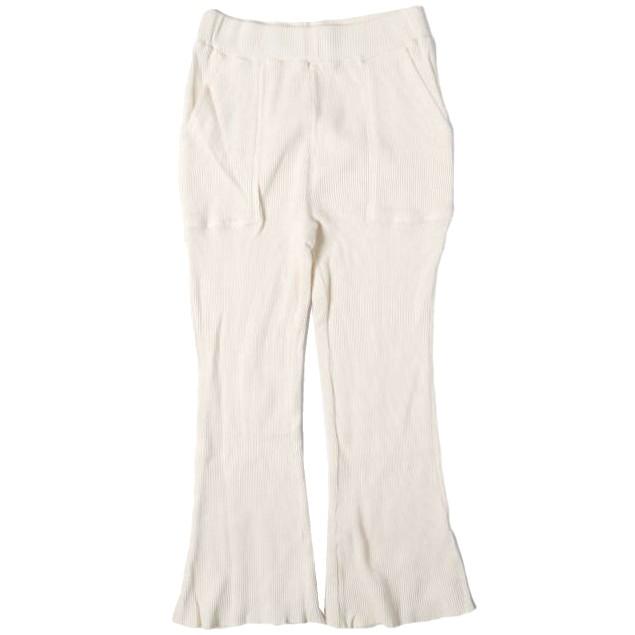Ray BEAMS レイビームス ワッフルバックスリットパンツ 63-23-0272-101 0 OFF WHITE イージー サーマル フレア ボトムス g27329 | 