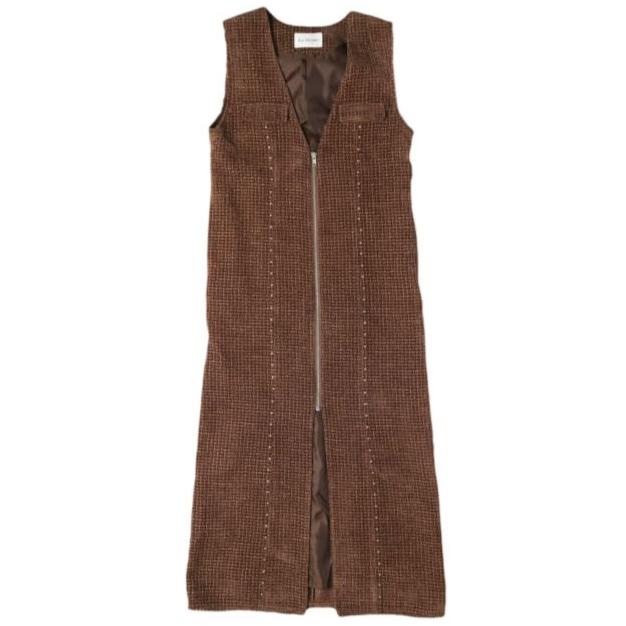 Ray BEAMS レイビームス 25AW ツイードスタッズノースリーブワンピース 61-26-1280-370 1 BROWN ロング ジレ ベスト トップス g27336 | 