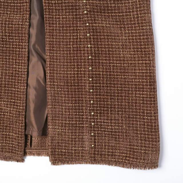 Ray BEAMS レイビームス 25AW ツイードスタッズノースリーブワンピース 61-26-1280-370 1 BROWN ロング ジレ ベスト トップス g27336 |  | 06
