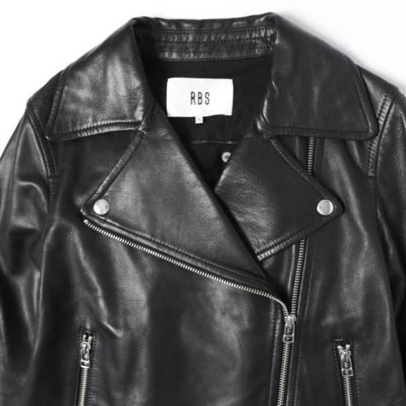 RBS Ray BEAMS アールビーエス レイビームス バックタック ラムレザー ダブルライダースジャケット 63-18-0050-594 0 BLACK 定価68,200円 |  | 05