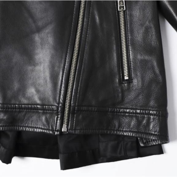RBS Ray BEAMS アールビーエス レイビームス バックタック ラムレザー ダブルライダースジャケット 63-18-0050-594 0 BLACK 定価68,200円 |  | 07