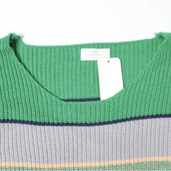 新品 Mymyt JENNY EYELET 韓国製 クロップドボーダーニット Free GREEN セーター ワイド トップス g27350 |  | 04