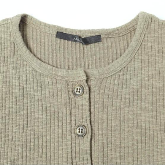 Munich ミューニック 日本製 コットンスラブリブ ヘンリーネックノースリーブワンピース MN201U28 ONE SIZE KHAKI ニット トップス g27358 |  | 03