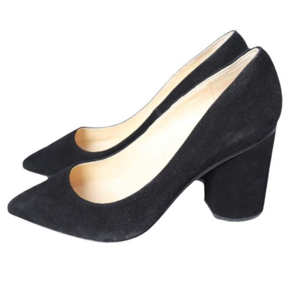 SACCO Balletti サッコバレッティ SIMPLE ROUND HEEL BLACK SUEDE ラウンドヒール ポインテッドトゥ パンプス 351/2(22.5-23cm) BLACK |  | 01