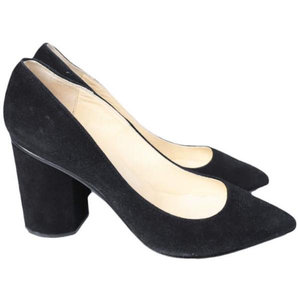 SACCO Balletti サッコバレッティ SIMPLE ROUND HEEL BLACK SUEDE ラウンドヒール ポインテッドトゥ パンプス 351/2(22.5-23cm) BLACK |  | 02
