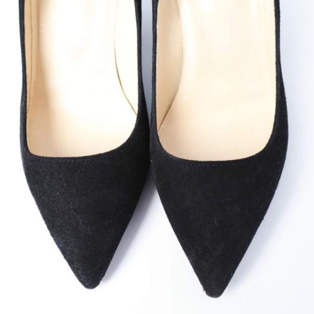 SACCO Balletti サッコバレッティ SIMPLE ROUND HEEL BLACK SUEDE ラウンドヒール ポインテッドトゥ パンプス 351/2(22.5-23cm) BLACK |  | 05