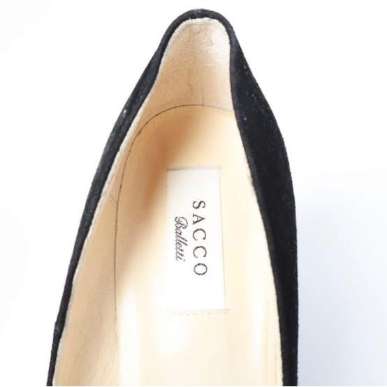 SACCO Balletti サッコバレッティ SIMPLE ROUND HEEL BLACK SUEDE ラウンドヒール ポインテッドトゥ パンプス 351/2(22.5-23cm) BLACK |  | 06