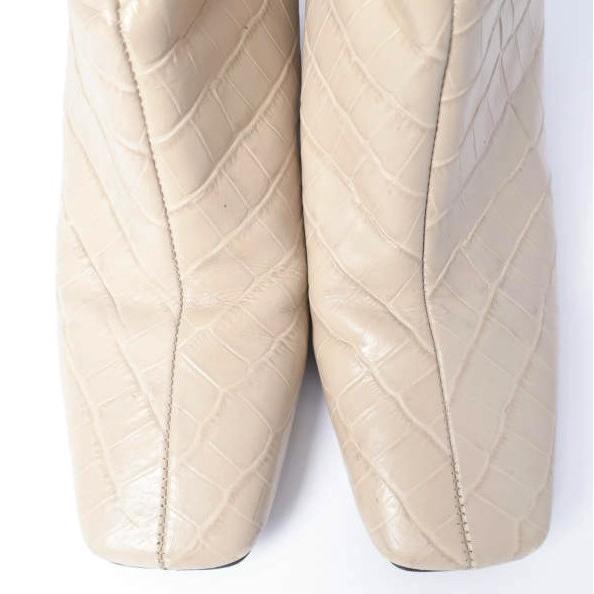 ANGEL ALARCON アンヘルアラルコン 型押しレザー スタックヒール ショートブーツ 36(23cm) NUDE Demi-Luxe BEAMS シューズ g27378 |  | 04