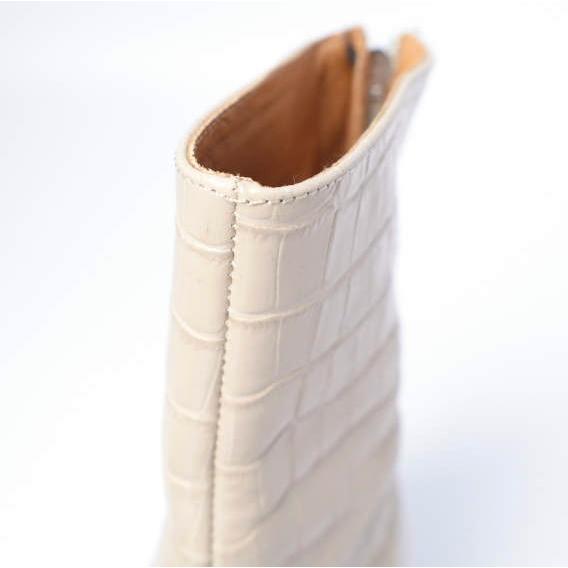ANGEL ALARCON アンヘルアラルコン 型押しレザー スタックヒール ショートブーツ 36(23cm) NUDE Demi-Luxe BEAMS シューズ g27378 |  | 06