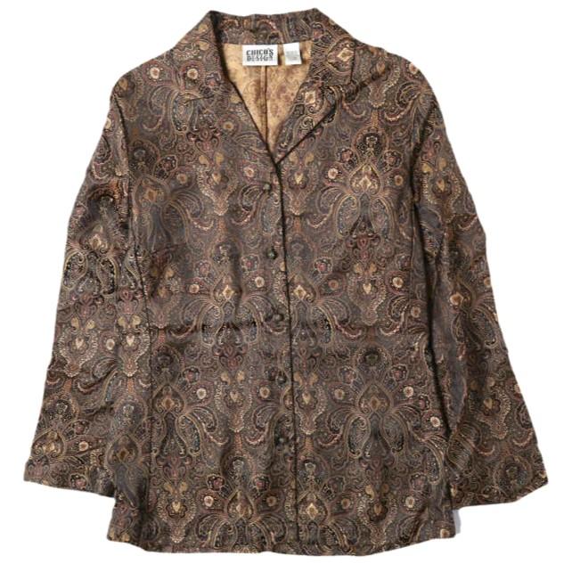 CHICO'S DESIGN チコスデザイン 90s ペイズリーシャツジャケット 0 ブロンズ ヴィンテージ アウター g27381 | 