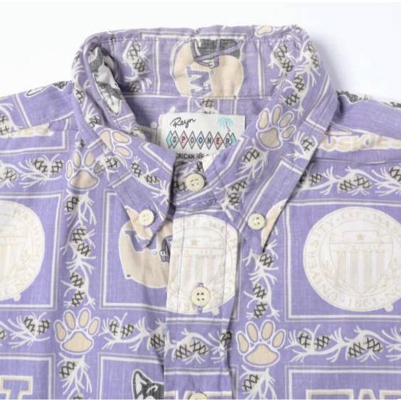 Reyn Spooner レインスプーナー 90s AMERICAN CLASSICS Washington Huskies プルオーバーBDシャツ S PURPLE ヴィンテージ 半袖 アロハ |  | 03