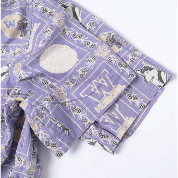 Reyn Spooner レインスプーナー 90s AMERICAN CLASSICS Washington Huskies プルオーバーBDシャツ S PURPLE ヴィンテージ 半袖 アロハ |  | 04