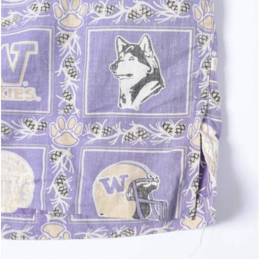 Reyn Spooner レインスプーナー 90s AMERICAN CLASSICS Washington Huskies プルオーバーBDシャツ S PURPLE ヴィンテージ 半袖 アロハ |  | 05