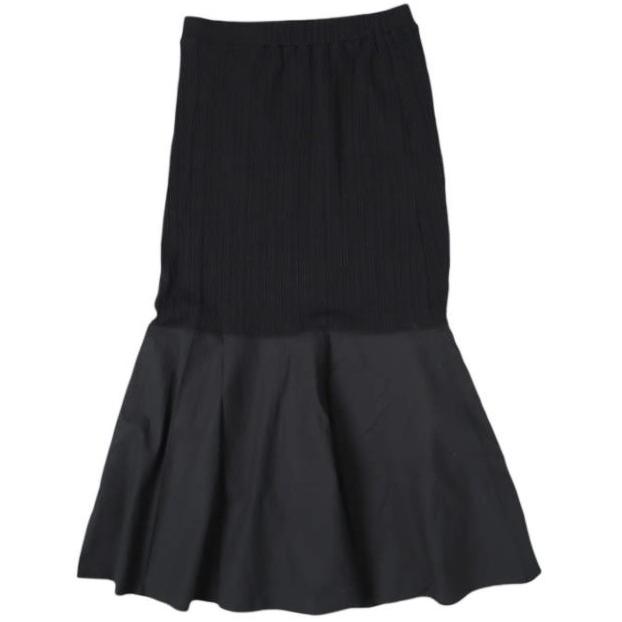 BEARDSLEY ビアズリー 日本製 裾フレアコンビカットギャザースカート BEZ1022301A0001 1 BLACK ロング マーメイド ボトムス g27392 | 