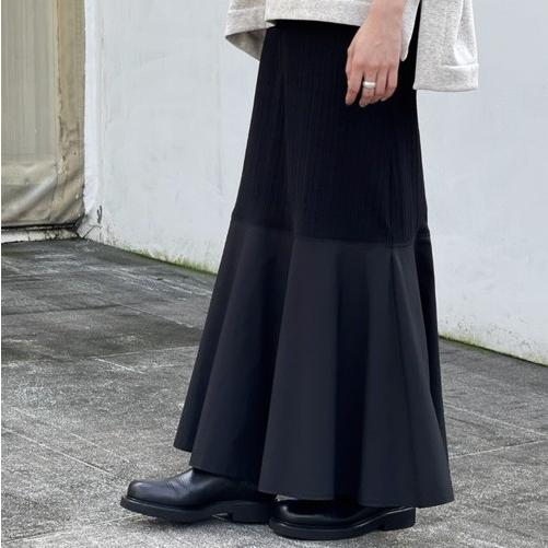 BEARDSLEY ビアズリー 日本製 裾フレアコンビカットギャザースカート BEZ1022301A0001 1 BLACK ロング マーメイド ボトムス g27392 |  | 02