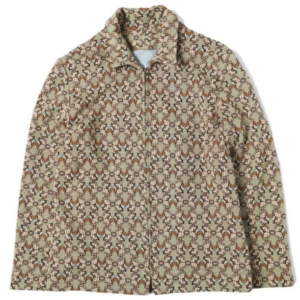 古着 フィッシュ柄 ジップアップジャケット S程度 KHAKI ヴィンテージ ニモ 熱帯魚 ブルゾン アウター g27394 | 